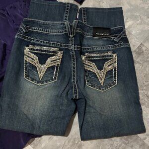 Vigoss size 11 /12 stretch pants womens blue jean denim length 31 twelve doublin